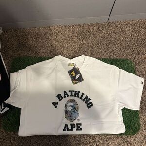 A Bathing Ape White Graphic Tee